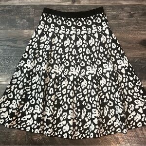 NWT Black & White Leopard Print Skirt Philosophy Pull On Stretch Knit Women’s S